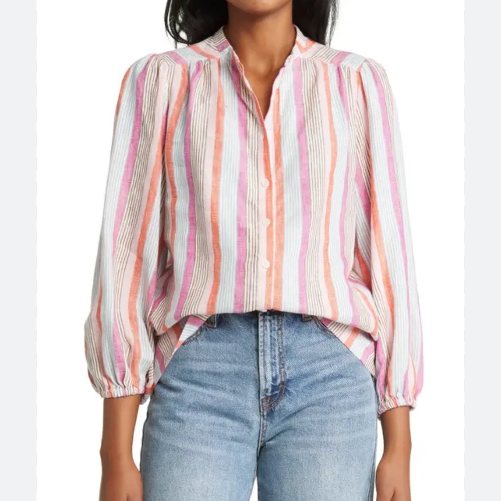 Anthro Boden Linen Top 21”x26”